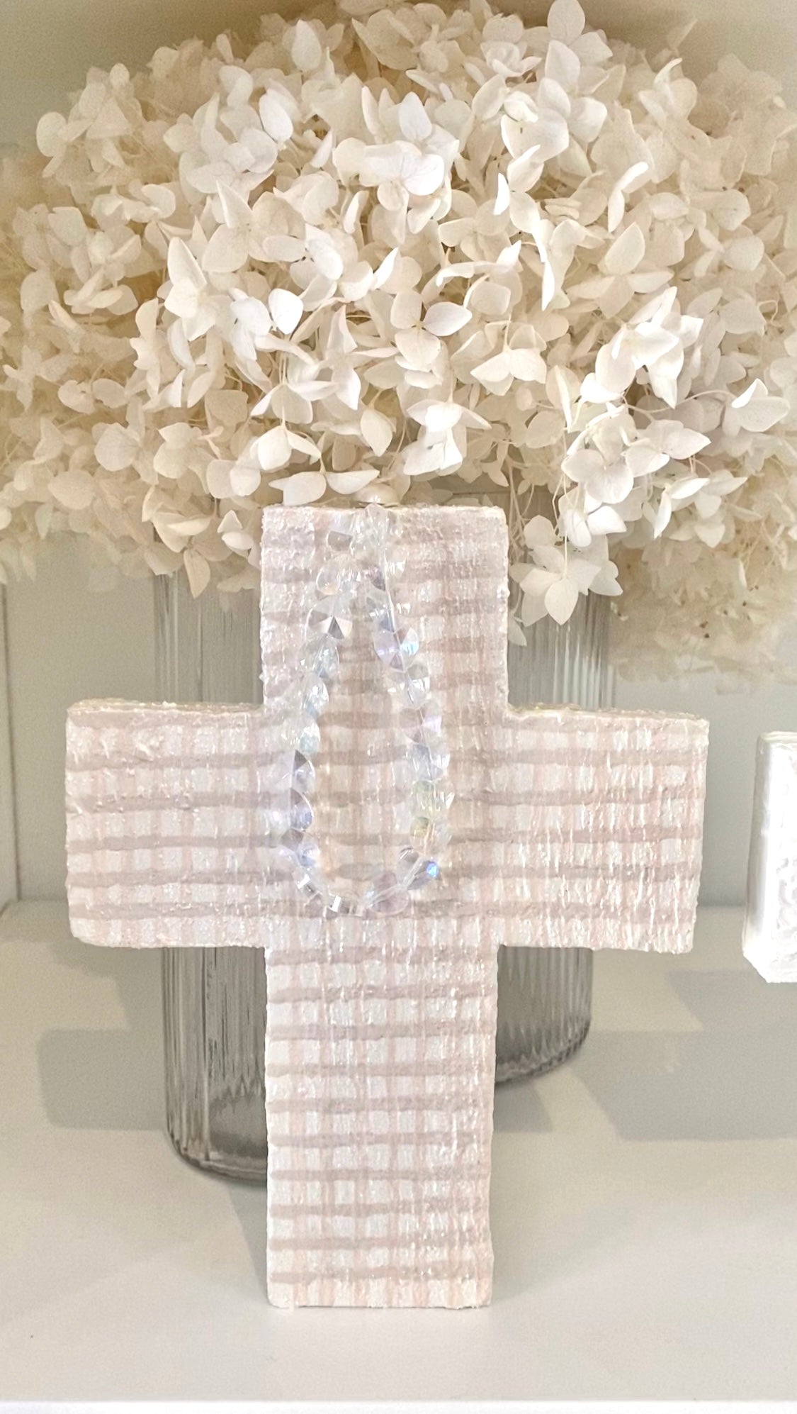 Made For Me- Gingham Serene Wall Hanging Cross