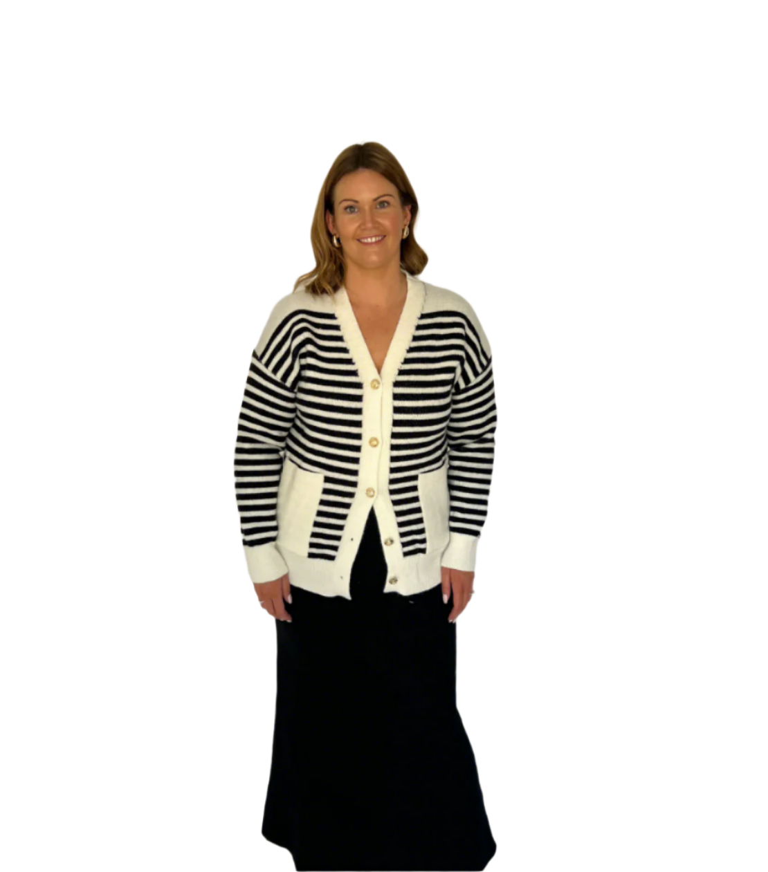 Park Avenue Stripe Knit Cardi with Pocket