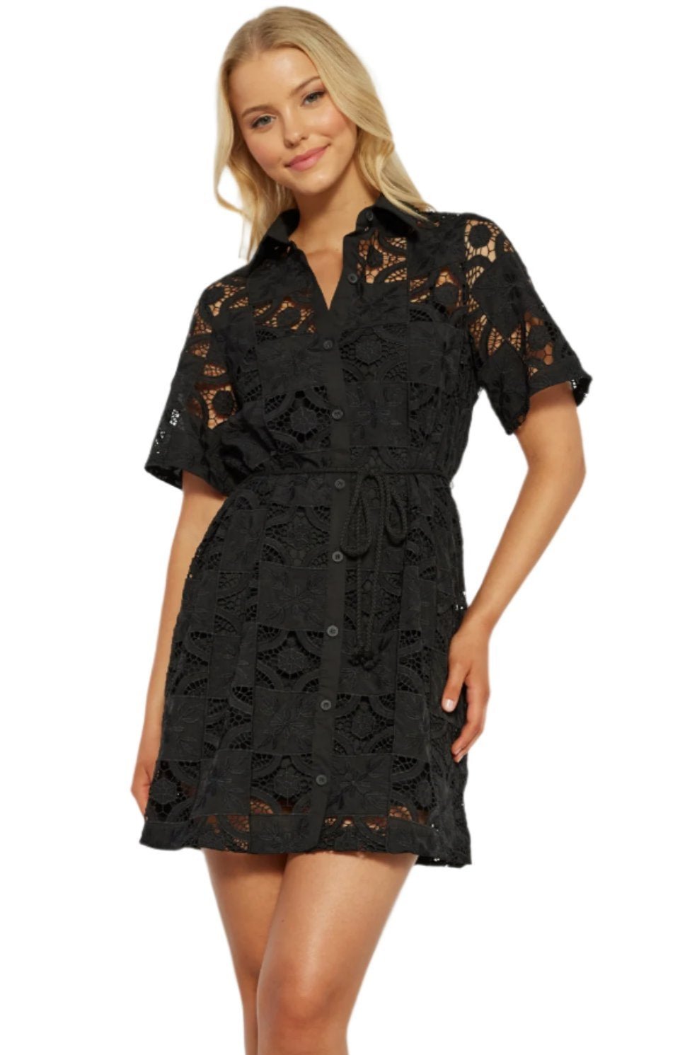 Bryant Park Lace Dress- Black