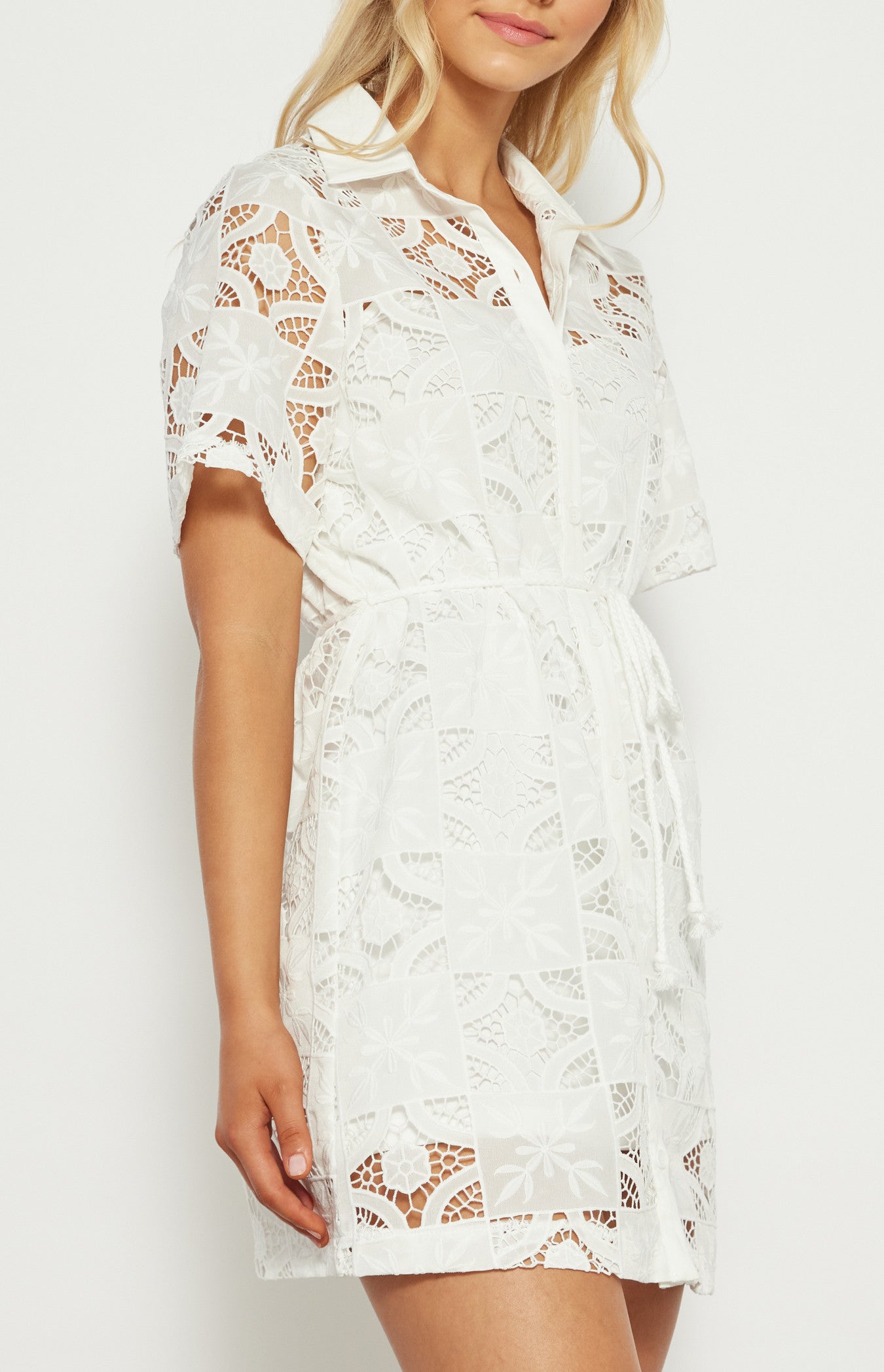 Bryant park Lace Dress- White