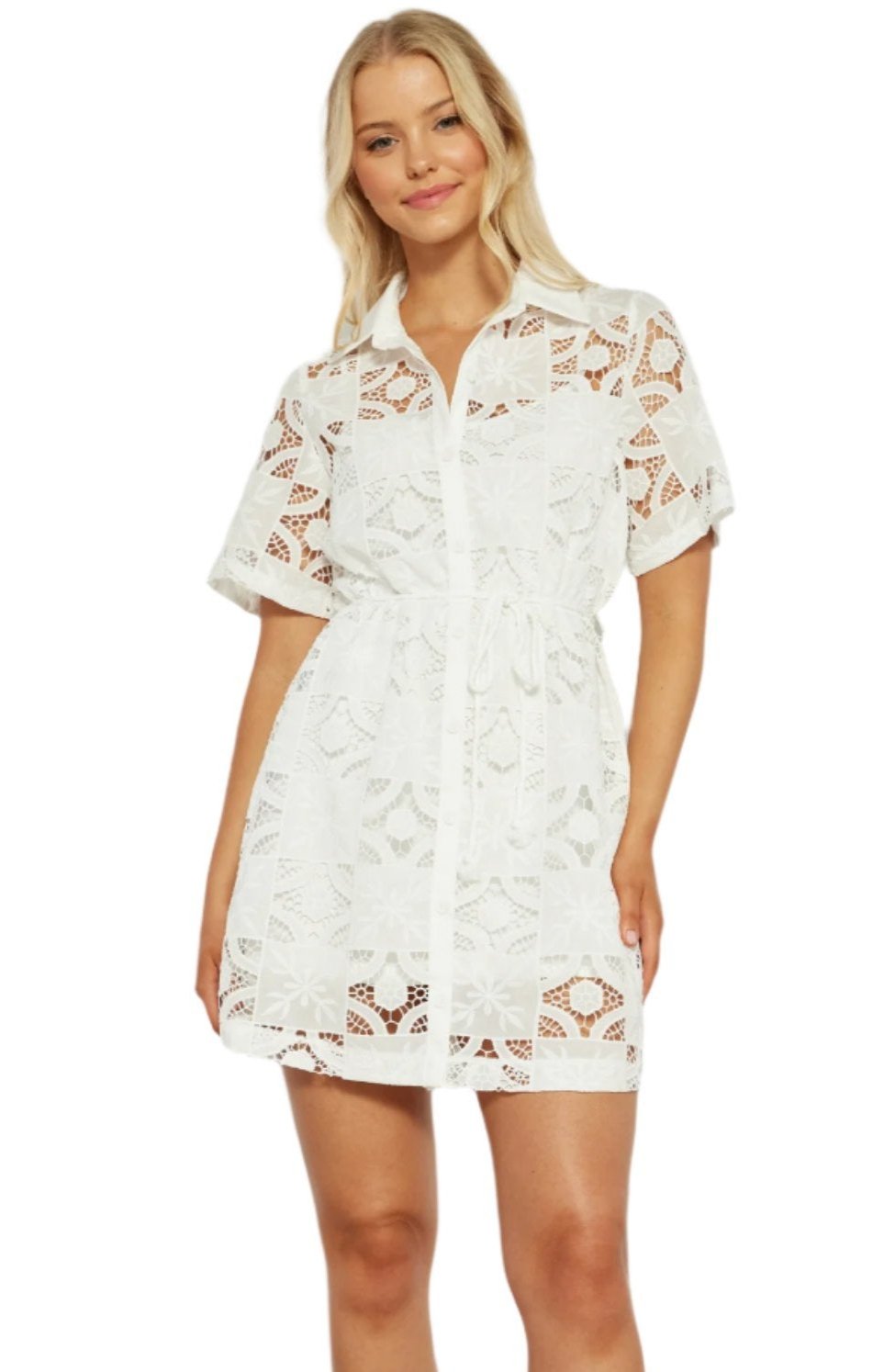 Bryant park Lace Dress- White